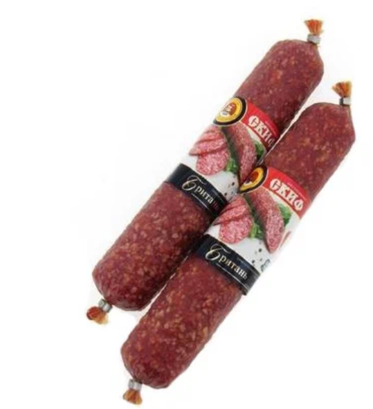 Колбаса сырокопченая Скиф 150гр Сервелат Британь нарезка 1/10шт