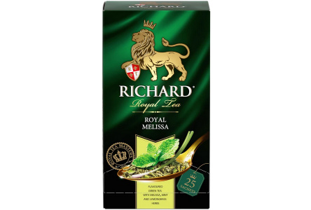 Чай зеленый в пакетиках RICHARD 25х2гр Royal Melissa байховый 1/12шт