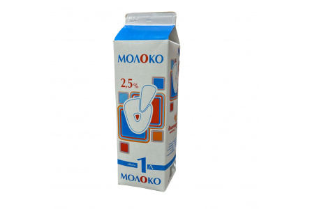 Молоко О! 1л 2,5% т/п 1/8шт Продукт без заменителя молочного жира