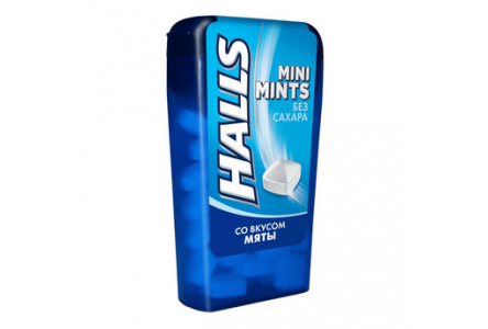 Драже HALLS 12,5гр Mini mints Мята без сахара 1/24шт