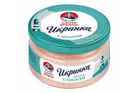 Икра мойвы ИКРИНКА 160гр с копченым лососем ст/б 1/6шт