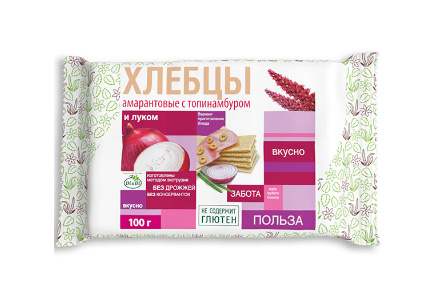 Хлебцы амарантовые DI-DI 100гр С топинамбуром и луком 1/12шт