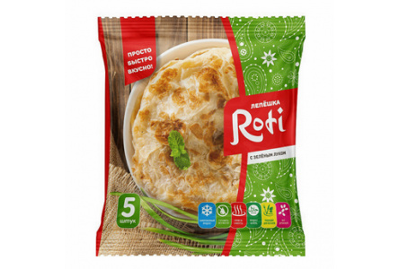 Лепешка ROTI 450гр С зеленым луком 1/10шт