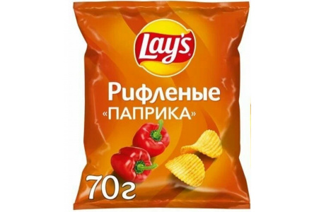 Чипсы LAYS 70гр Рифленые паприка 1/25шт