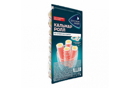 Кальмаровые палочки РУССКОЕ МОРЕ 180гр Кальмар-ролл с сыром 1/6шт