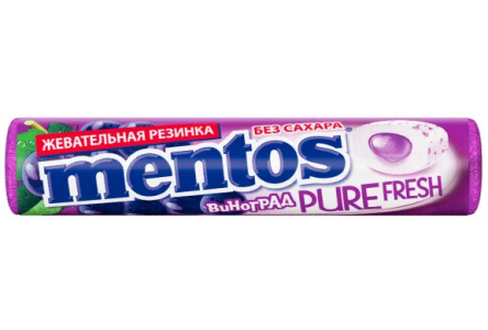 Жевательная  резинка MENTOS 15,5гр Pure fresh виноград 1/24шт