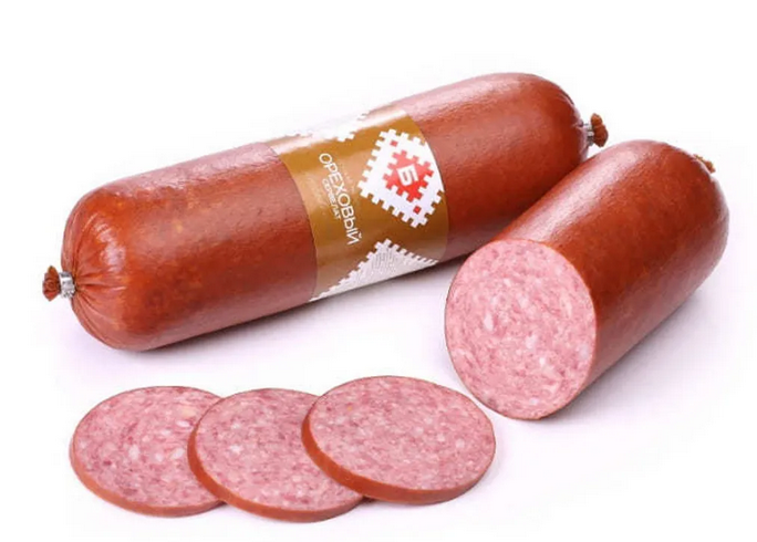 Колбаса варено-копченая БРЕСТ 400гр Сервелат Ореховый 1/18шт Беларусь