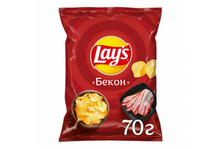 Чипсы LAYS 70гр Бекон 1/25шт