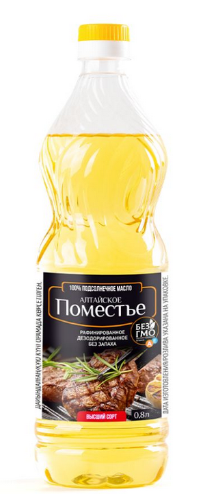 Масло подсолнечное АЛТАЙСКОЕ ПОМЕСТЬЕ 1,0л рафинированное в/с 1/15шт