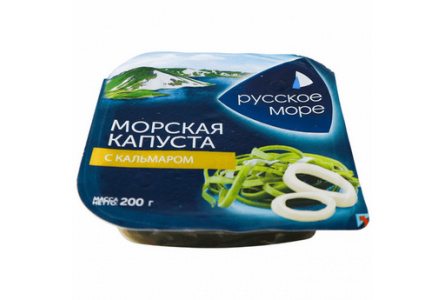 Морская капуста Русское Море 200гр с кальмарами 1/12шт