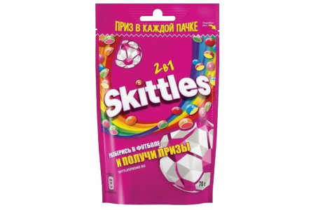 Жевательная конфета SKITTLES 70гр 2 в 1 1/26шт