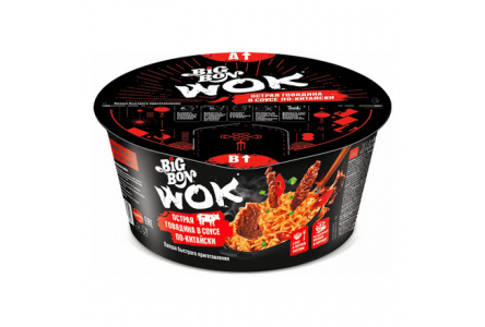 Лапша BIGBON WOK 85гр Острая говядина в соусе по-китайски 1/24шт