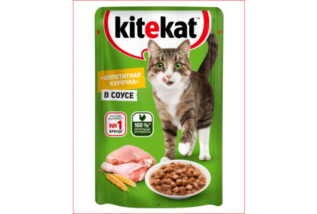 Корм д/кошек KITEKAT 85гр Пауч курица в соусе 1/28шт №10227777