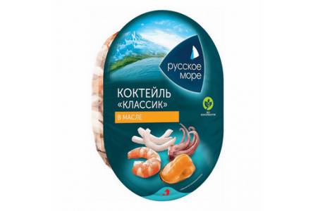 Коктейль из морепродуктов РУССКОЕ МОРЕ 180гр Классик в растительном масле 1/6шт