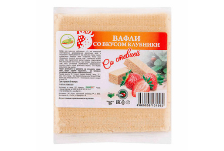 Вафли САХАРOFF 120гр Клубника со стевией 1/36шт
