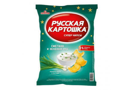 Чипсы РУССКАЯ КАРТОШКА 140гр Сметана/лук 1/9шт