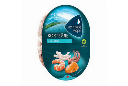 Коктейль из морепродуктов РУССКОЕ МОРЕ 180гр В заливке классик 1/6шт