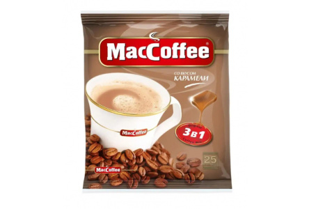 Кофе растворимый MACCOFFEE 3в1 18гр*25пак Карамель 1/20шт