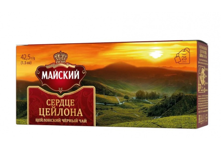 Чай черный МАЙСКИЙ  25x1,7гр Сердце Цейлона байховый 1/27шт