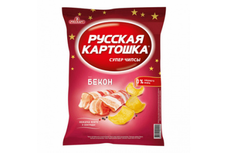 Чипсы РУССКАЯ КАРТОШКА 140гр Бекон 1/9шт