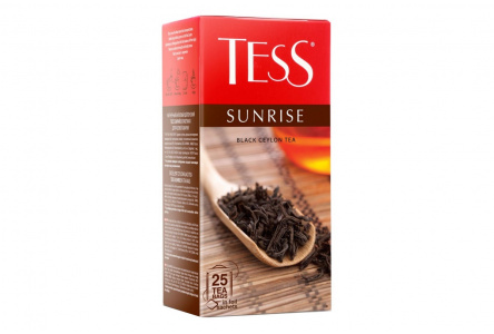 Чай черный в пакетиках TESS 25*2гр Sunrise байховый 1/10шт