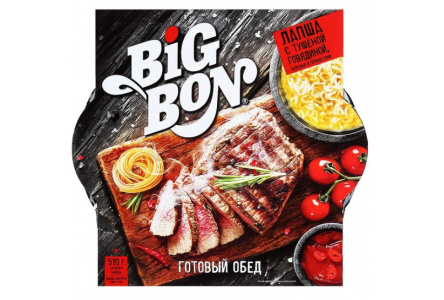 Лапша BIGBON 110гр Тушеная говядина/Зелень/Пряности чашка 1/16шт