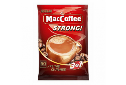 Кофе растворимый MACCOFFEE 3в1 18гр Strong 1/25шт