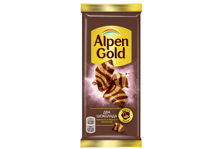 Шоколад ALPEN GOLD 80/85гр Белый/темный шоколад  1/21шт