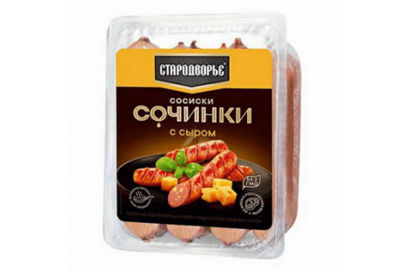 Сосиски СТАРОДВОРЬЕ 400гр Сочинки с сыром 1/6шт