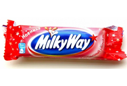 Шоколадный батончик MILKY WAY 26гр Клубничный коктейль 1/36шт