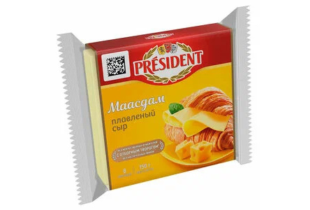 Сыр плавленый PRESIDENT 150гр Маасдам 1/15шт