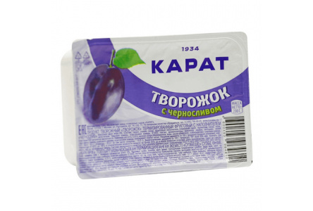 Продукт творожный КАРАТ 230гр 9% Чернослив 1/8шт