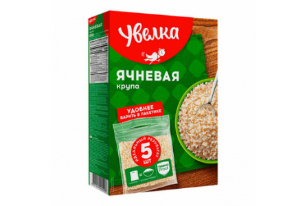 Крупа в пакетах УВЕЛКА 5*80гр Ячневая 1/6шт