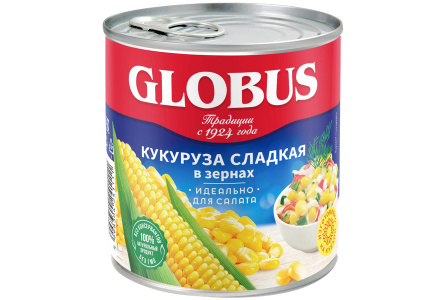 Кукуруза GLOBUS 425мл ж/б 1/12шт