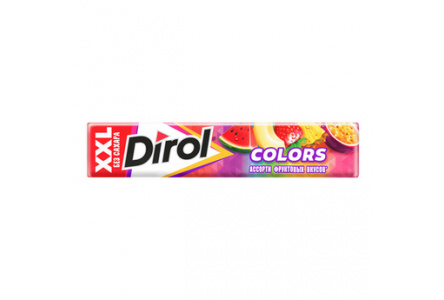 Жевательная резинка DIROL COLORS XXL 19гр Ассорти фруктовых вкусов 1/18шт