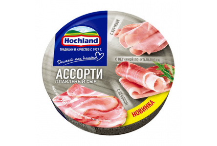 Сыр плавленый HOCHLAND 140гр Ассорти мясное 1/10шт круг