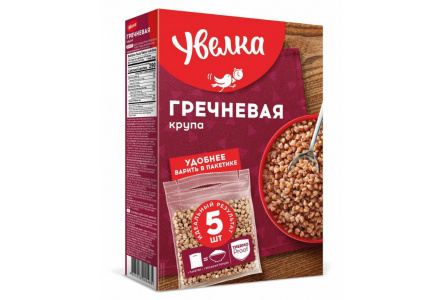 Крупа в пакетах УВЕЛКА 5*80гр Гречневая ядрица 1/6шт