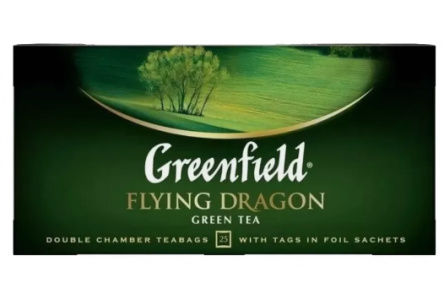 Чай зеленый в пакетиках GREENFIELD 25*2гр Flying Dragon байховый 1/10шт