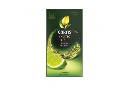 Чай зеленый в пакетиках CURTIS 25*1,5гр Exotic Lime байховый 1/12шт