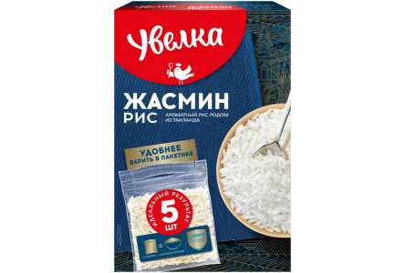 Крупа в пакетах УВЕЛКА 5*80гр Рис Жасмин 1/6шт