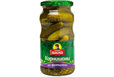 Корнишоны ДЯДЯ ВАНЯ 460гр по-французски 3-6см ст/б 1/8шт