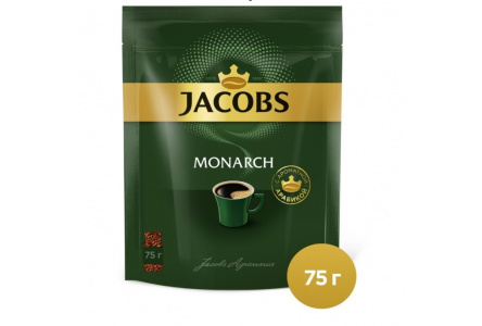 Кофе растворимый JACOBS MONARCH 75гр Original м/уп 1/12шт