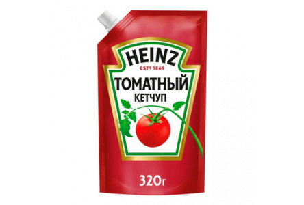 Кетчуп HEINZ 320гр Томатный 1/16шт дой-пак