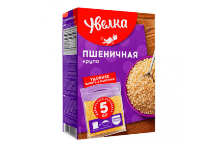 Крупа в пакетах УВЕЛКА 5*80гр Пшеничная 1/6шт