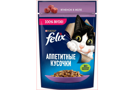 Корм д/кошек FELIX 75гр Ягненок в желе 1/26шт