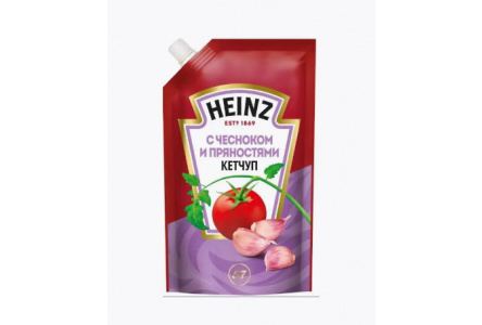 Кетчуп HEINZ 320гр С чесноком и пряностями д/п 1/16шт