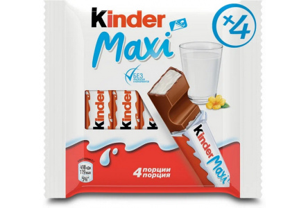 Шоколад KINDER Maxi 84гр 4*21гр Т4 1/20шт