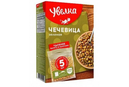 Крупа в пакетах УВЕЛКА 5*80гр Чечевица 1/6шт