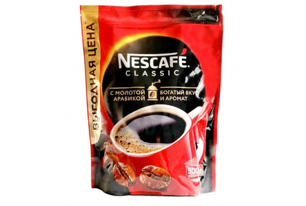 Кофе растворимый NESCAFE 500гр Классик м/у 1/6шт