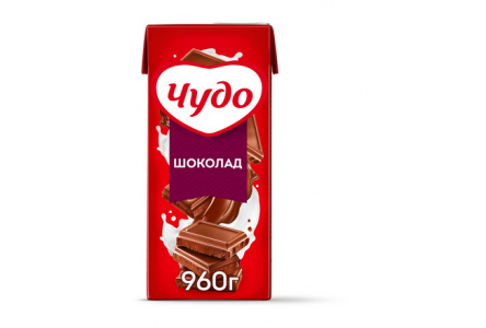 Коктейль молочный ЧУДО 960мл 2% Шоколад т/п 1/12шт Продукт без заменителя молочного жира